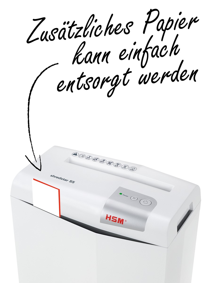 HSM Aktenvernichter shredstar S5, 6,0mm Streifen (Art.-Nr.: 1041121)