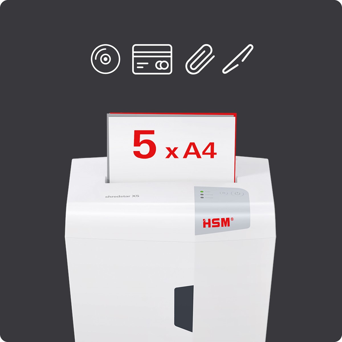 HSM Aktenvernichter shredstar X5, 4,5mm x 30mm (Art.-Nr.: 1043121)