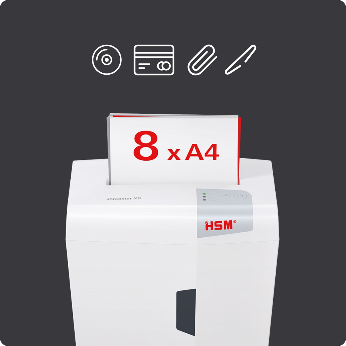 HSM Aktenvernichter shredstar X8, 4,5mm x 30mm (Art.-Nr.: 1044121)