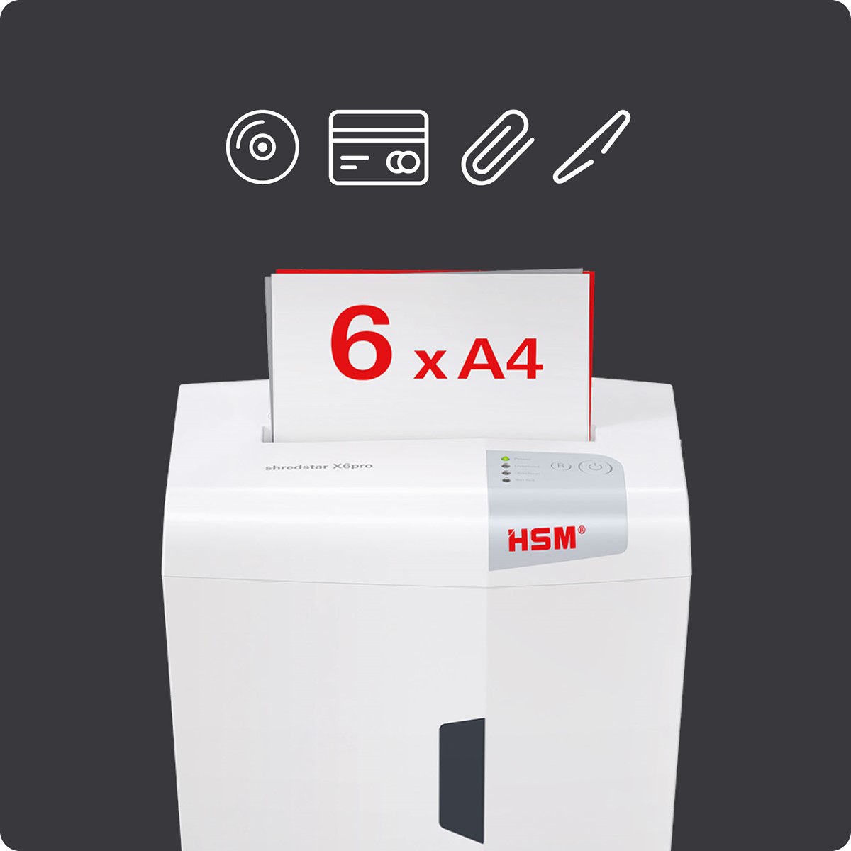 HSM Aktenvernichter shredstar X6pro, 2,0mm x 15mm (Art.-Nr.: 1046111)