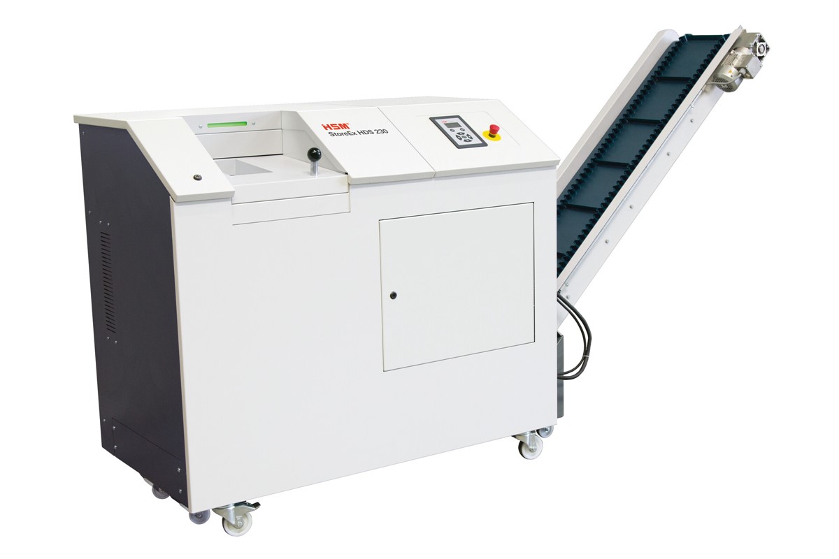 HSM Medienvernichter StoreEx HDS 230 - 20 x 40-50 mm mit Auslaufförderband (Art.-Nr.: 1778124F)