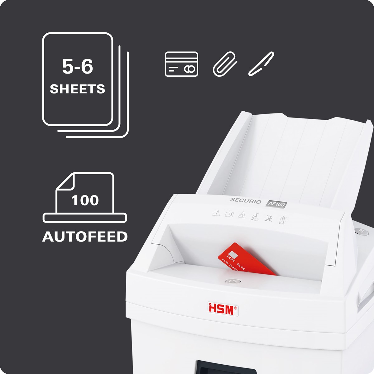 HSM Aktenvernichter SECURIO AF 100, 4,0mm x 25mm, Autofeed (Art.-Nr.: 2063111)