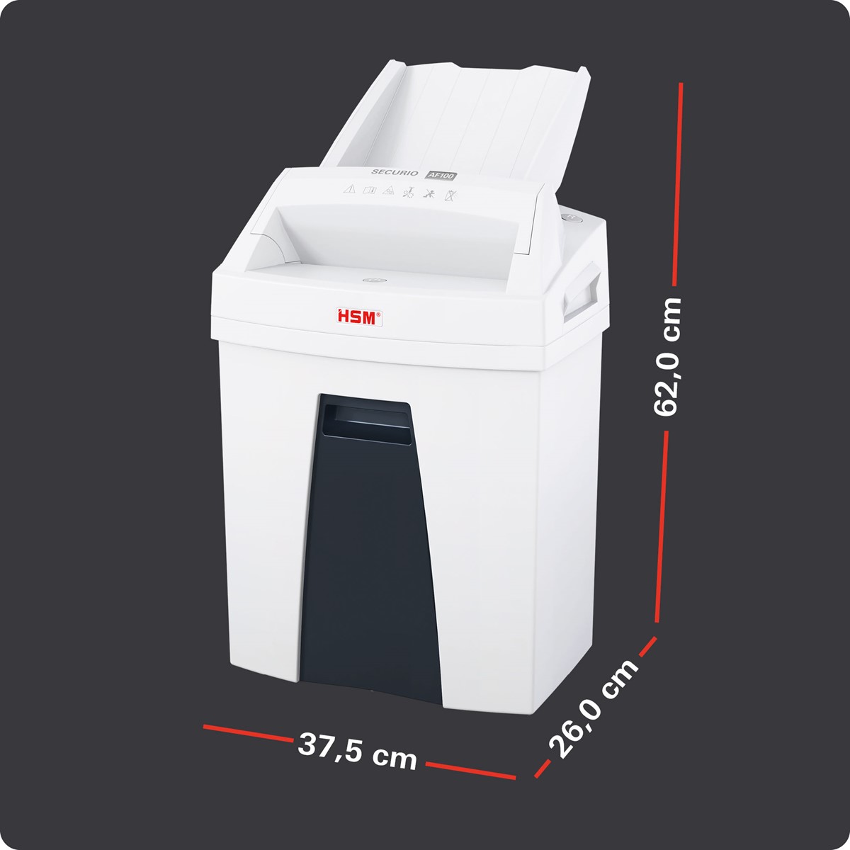 HSM Aktenvernichter SECURIO AF 100, 4,0mm x 25mm, Autofeed (Art.-Nr.: 2063111)