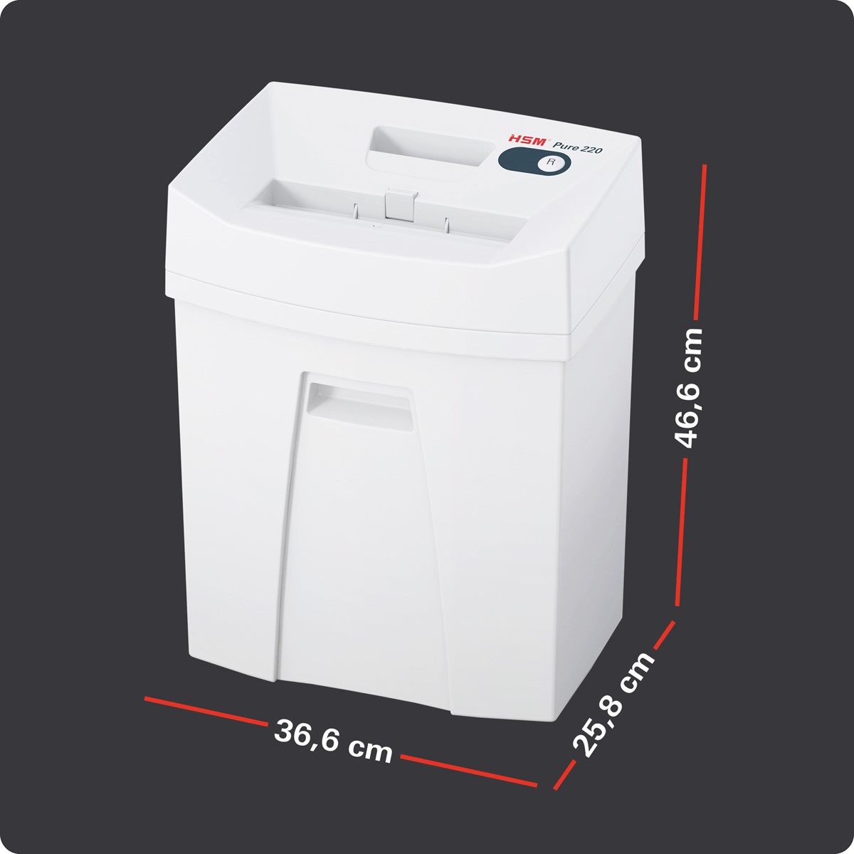 HSM Aktenvernichter Pure 220, 4mm x 25mm (Art.-Nr.: 2323111)