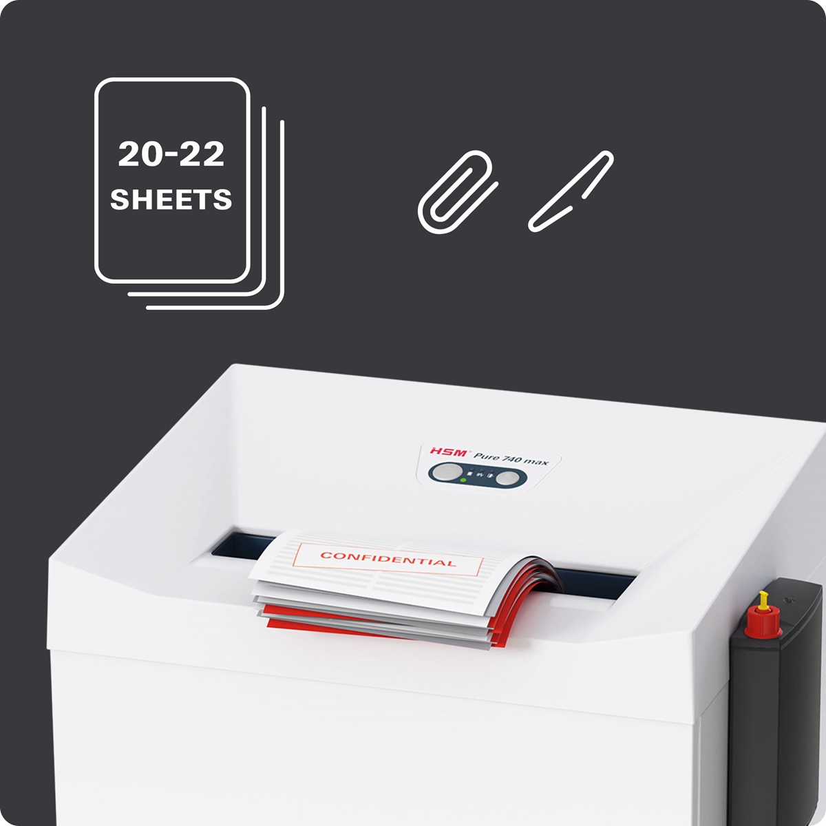 HSM Aktenvernichter Pure 740 max, 4,5 x 30 mm (Art.-Nr.: 2373111X)