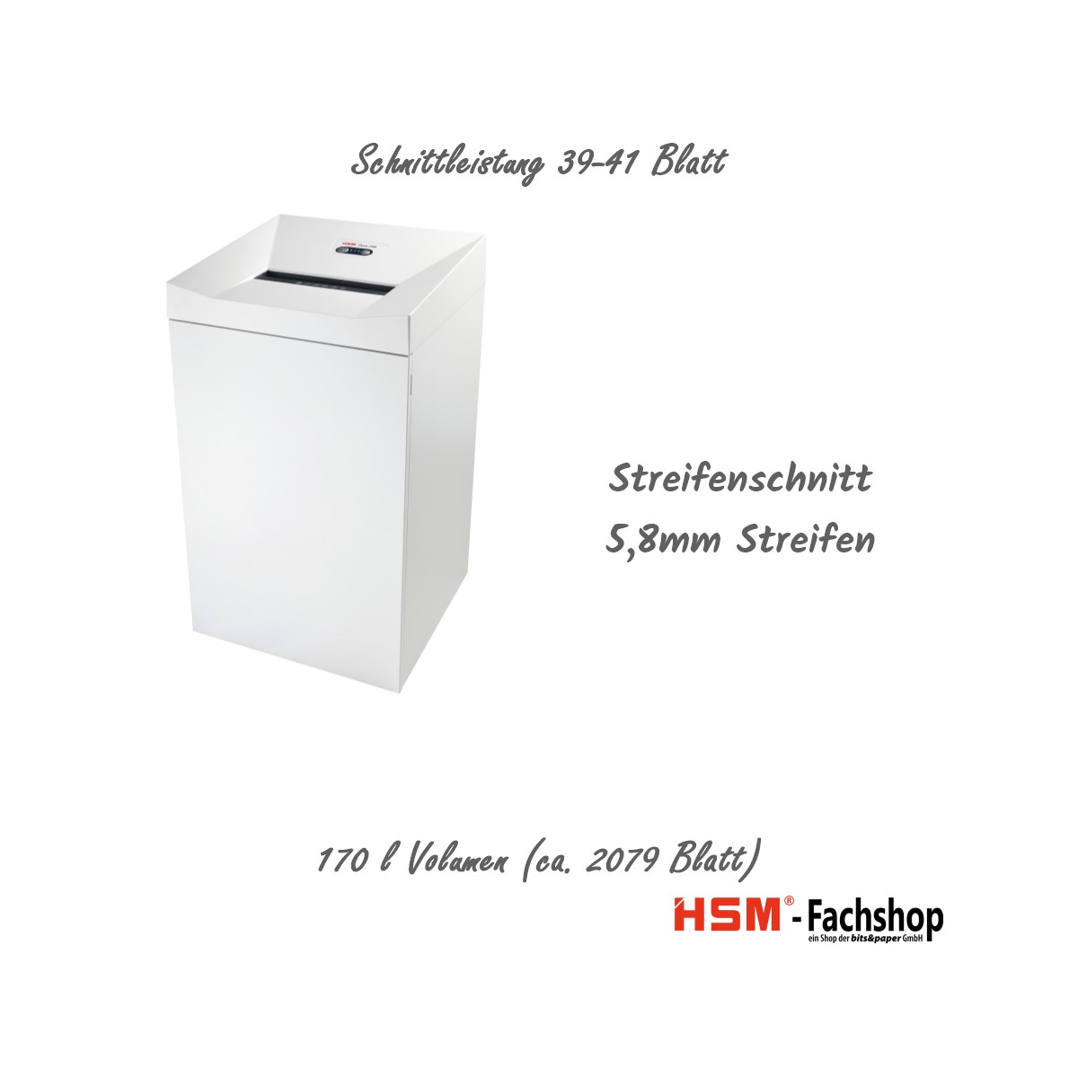 HSM Aktenvernichter Pure 730, 5,8 mm Streifen (Art.-Nr.: 2391111)